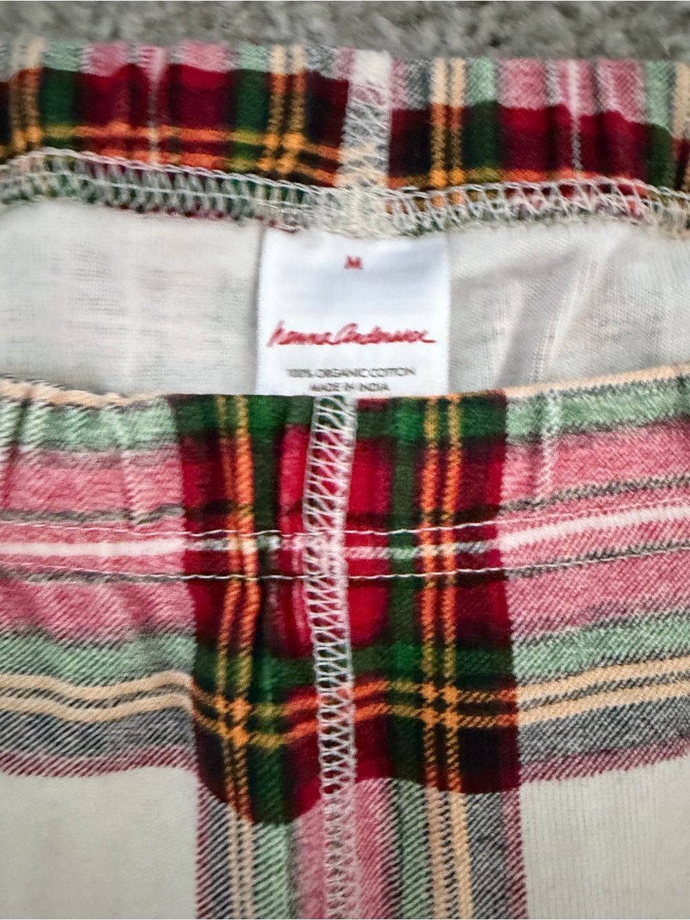 Men’s Hanna Andersson Red and Cream Plaid Long Sleeve Pajama Set Christmas - Picture 8 of 8